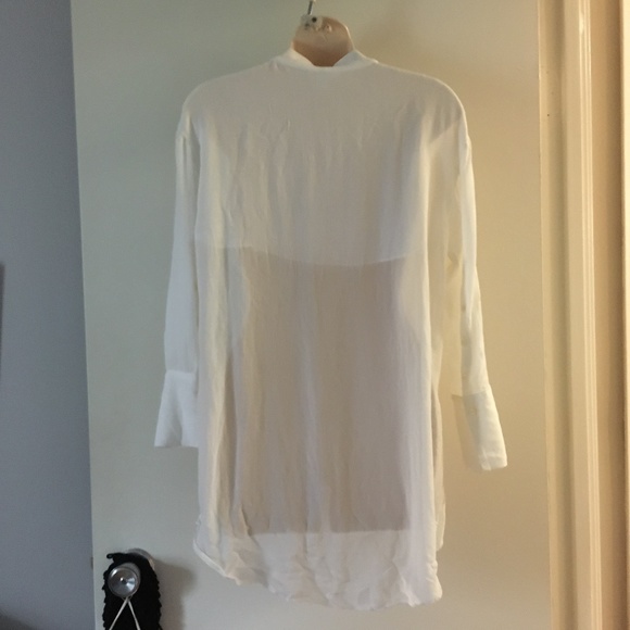 HELMUT LANG White Viscose Crepe Blouse XS - Picture 3 of 5